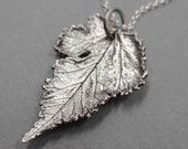 Fine Silver Mulberry Tree Pendant- Real Leaf Jewelry- Eco-Friendly Botanical Necklace- Plant Parent Earth- Outdoor Wedding- Spring Summer