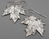 Real Maple Leaves Fine Silver Earrings- One of a Kind Botanical Jewelry- Canada Leaf- Fall Autumn Foliage- Plant Parent- Mother's Day Gift