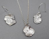 Columbine Jewelry Set- Fine Silver Earrings & Pendant- Spring Bridal Gift- Mother's Day- EcoFriendly Wedding Outdoor- Botanical Plant Parent