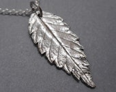 Goat's Beard Leaf Pendant- Fine Silver Eco-Friendly Necklace- Spring Wedding- Bride's Feathers- Mother's Day Gardener Gift- One of a Kind
