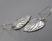 Eco-Friendly Jewelry- Fine Silver Mint Leaf Earrings- Botanical Garden- Mother's Day- Spring Wedding- Summer Mojito- Gardener Plant Parent