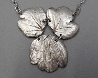 One of a Kind Columbine Leaf Necklace- Sterling & Fine Silver- Botanical Jewelry- Eco-Friendly Spring Wedding- Garden Plants- Mother's Day