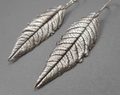 One of a Kind Lemon Verbena Earrings- Fine Silver Eco-Friendly Jewelry- Foodie Chef Gift- Botanical Leaves- Plant Parent- Nature Gardener