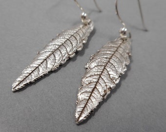 Lemon Verbena Earrings- Fine Silver Eco-Friendly Jewelry- Foodie Chef Gift- One of a Kind Botanical Leaves- Herb Nature Garden Girl Gardener