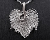 Grape Leaf Necklace- Real Leaves Fine Silver Pendant- Vineyard Wedding- Eco-Friendly Jewelry- Garden- Vine Winemaker- Spring Plant Parent