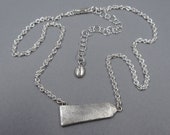 Obelisk Necklace Asymmetrical Jewelry- Sterling Silver Necklace- Archaeologist Gift- Silver Bar Necklace- Egyptian Jewelry Egypt Archaeology