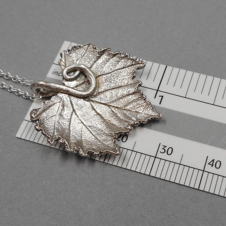 Botanical Grape Leaf Necklace Vineyard Wedding Jewelry Ecofriendly
