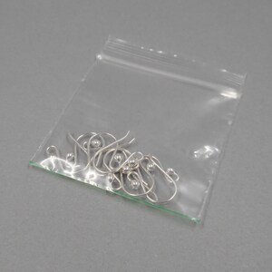 Sterling Silver Ear Wires Solid Sterling Findings Shepard Hook Earwires French Earring Hook Earring Component Jewelry Making Supplies image 6