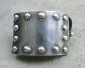 Riveted Metal Plate Ponytail Holder / Scarf Holder in Fine Silver - Industrial Hair Accessories - Hair Jewelry For Her - SciFi - Aeronautics
