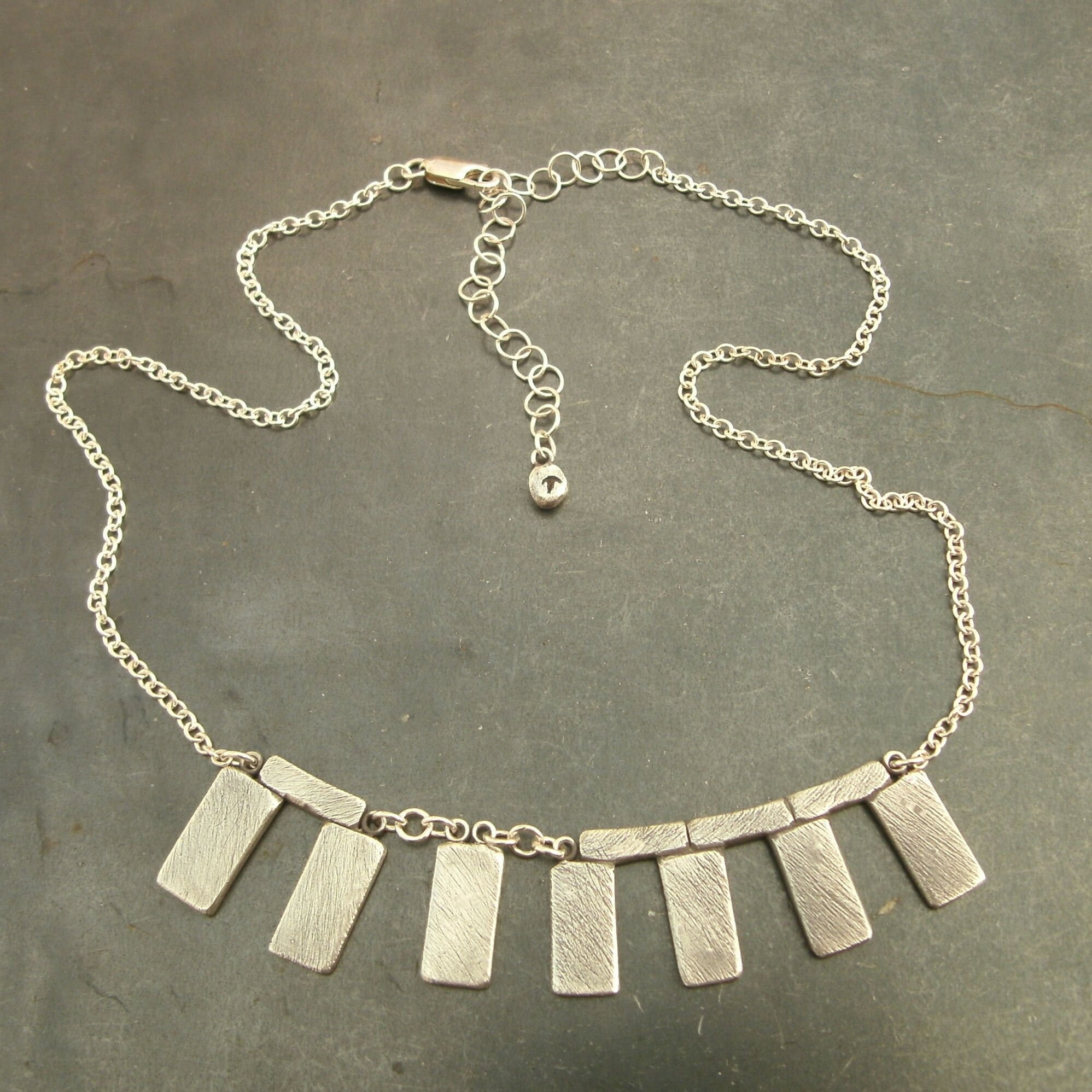◆STONEHENgE◆ Silver Necklace SA25B41T Stonehenge Necklace- Sterling & Fine Silver Jewelry