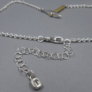 Pickaxe Necklace in Sterling Silver & 22k Gold from Forged Mettle Jewelry