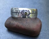 Custom Ogham Ring- Fine Silver Celtic Wedding Band- Personalized Gift Ring- Engagement Ring- Diamond Jewelry- One of a Kind- Ogham Jewelry