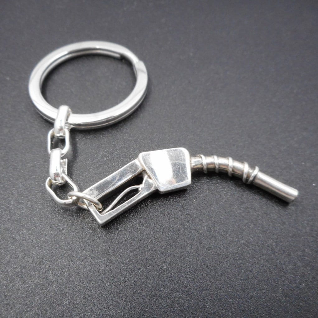 BUTTON WORKS × SD KEY CHAIN　SILVER Sterling Silver Gas Pump Keychain- New Driver Gift- Sweet 16