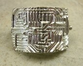 Cyberpunk Ponytail Holder / Scraf Holder- Silvertone Metal- Sci Fi Fashion- Circuit Board Hair Accessory- Geeky Girl- Hair Jewelry- Hacker