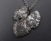 Mulberry Leaf Pendant- Fine Silver Eco-Friendly Jewelry- Real Leaves Botanical Necklace- Tree Plant Parent- Outdoor Wedding- Spring Summer