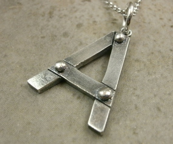 Initial Necklace Fine Silver Jewelry Bold Font Letter 