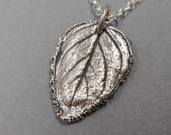 Oregano Leaf Pendant- Fine Silver Herb Necklace- Botanical Jewelry- Chef Gift- Foodie Cooking- Italian Pizza- Kitchen Spice- Gardener Nature