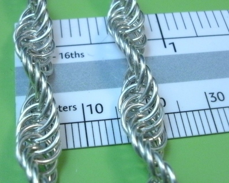 Spiral Sterling Silver Chainmaille Necklace - DNA Strand - Gothic ...