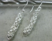Byzantine Chainmaille Sterling Silver Earrings- Dangle Earrings- Chainmaille Earrings- Byzantine Earrings- Silver Earings- Chainmail Jewelry