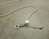 Sterling Silver Chain-  22inch 55.88cm Long- Fully Adjustable Necklace- Rolo Link Chain- Spring Ring Clasp- Sterling Silver Adjustable Chain