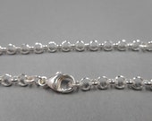 Sterling Silver Chain- 17in (43.2cm) 3.9mm Rolo Chain- Lobster Clasp- Sterling Silver Necklace- Handcrafted- Forged Mettle Jewelry