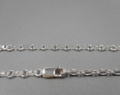 Sterling Silver Chain- 16in (40.6mm) 4mm Long and Short Chain- Lobster Clasp- Sterling Silver Necklace- Handcrafted- Forged Mettle Jewelry