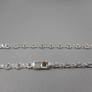 Sterling Silver Chain- 16in (40.6mm) 4mm Long and Short Chain- Lobster Clasp- Sterling Silver Necklace- Handcrafted- Forged Mettle Jewelry