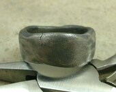 Solid Steel Wedding Band- OOAK One of a Kind Engagement Ring- Alternative Metal Wedding Band- Geologist Eco-Friendly Jewelry- Nature For Him