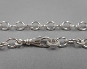 Sterling Silver Chain- 18in (45.7cm) 4.8mm Cable Chain- Lobster Clasp- Sterling Silver Necklace- Handcrafted- Forged Mettle Jewelry