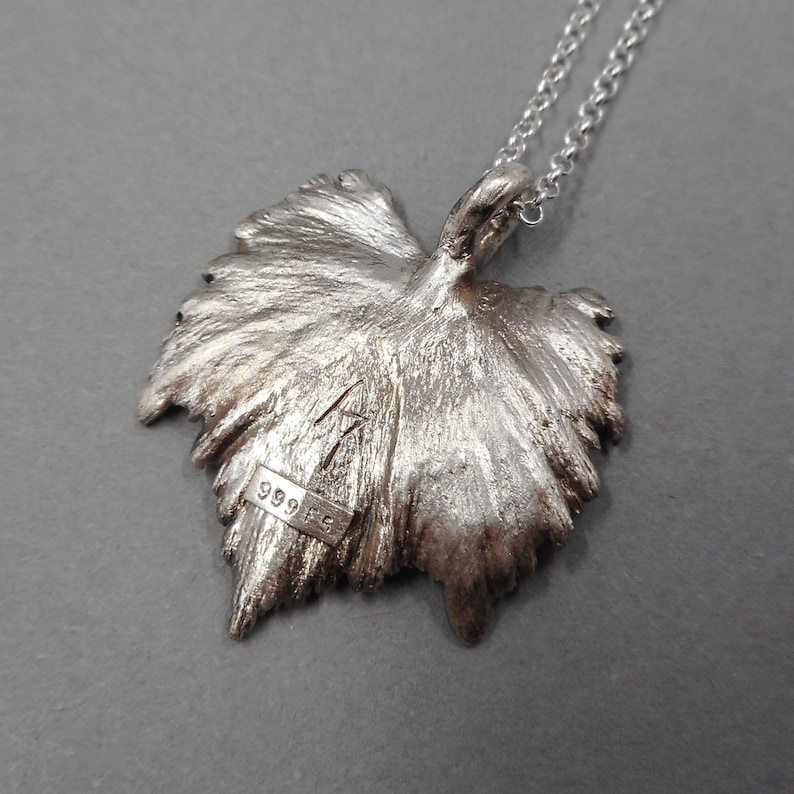 Botanical Grape Leaf Necklace Vineyard Wedding Jewelry Ecofriendly