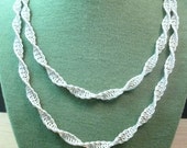 Spiral Sterling Silver Chainmaille Necklace - DNA Strand - Gothic Medieval - Renaissance - Long 36in/ 91.4cm