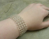 European 4 in 1 Chainmaille Bracelet in Sterling Silver - Medieval Renaissance - Middles Ages - Gothic - Industrial