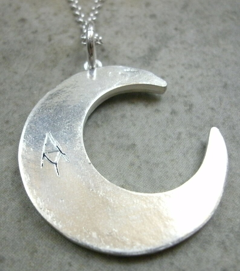 Crescent Moon Pendant in Fine Silver Waxing Moon Necklace Waning Moon