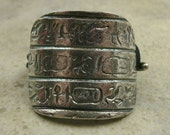 Hieroglyphic Ponytail Holder / Scarf Holder in Sterling Silver - Hair Accessories For Her - Hair Jewelry - Artifact Relic - Egypt Egyptian
