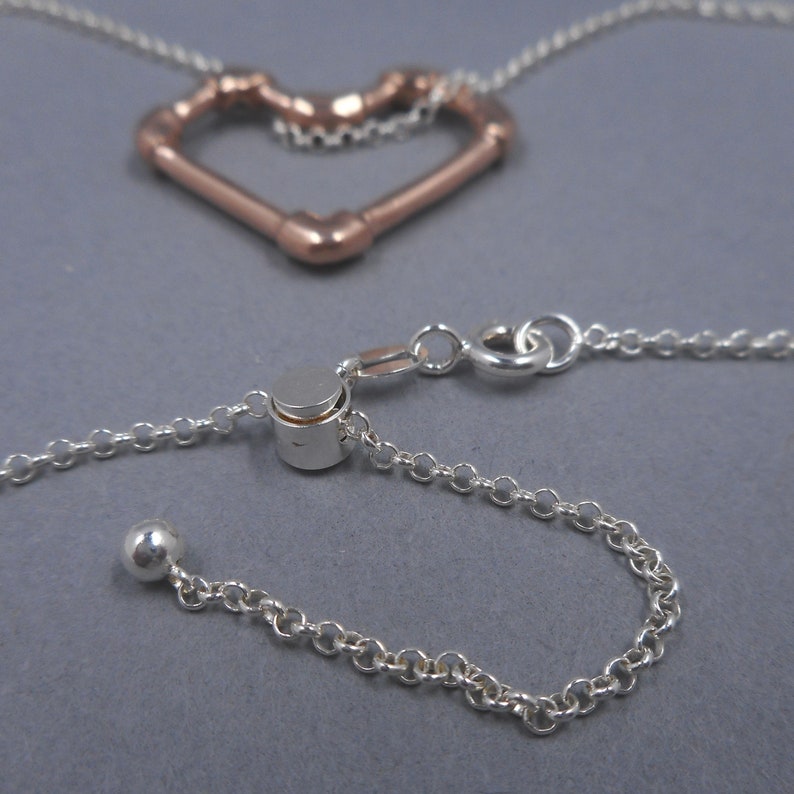 Pipe Fitting Heart Pendant in 14k Gold from Forged Mettle Jewelry
