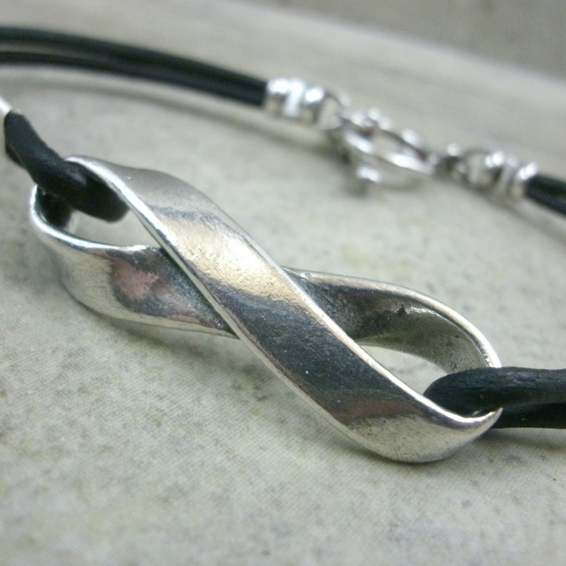 Sterling Silver Infinity Bracelet Mobius Strip Jewelry Solid Etsy