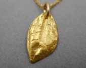 Coffee Lover Gift- 22k Gold Real Leaf Pendant- Arabica Botanical Leaf Necklace- Morning Cuppa Jewelry- Gardener- Caffeine Java- Mother's Day