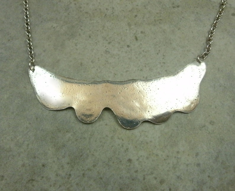 Eco Friendy Jewelry Fine Silver Necklace Dripping in Silver Necklace One of a Kind Jewelry Eco-Friendly Silver Jewelry Liquid Silver image 1