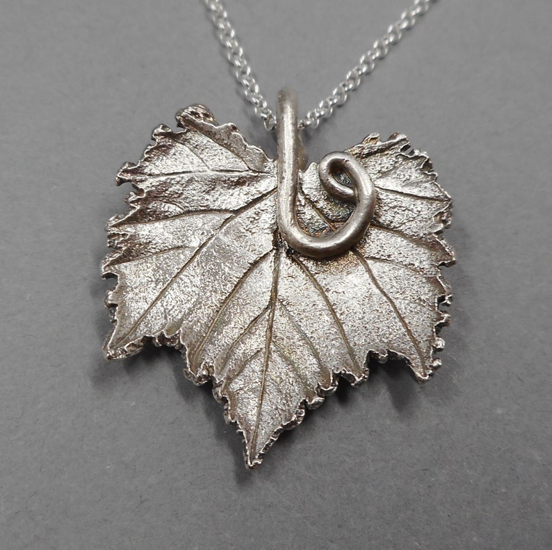 Botanical Grape Leaf Necklace Vineyard Wedding Jewelry Ecofriendly