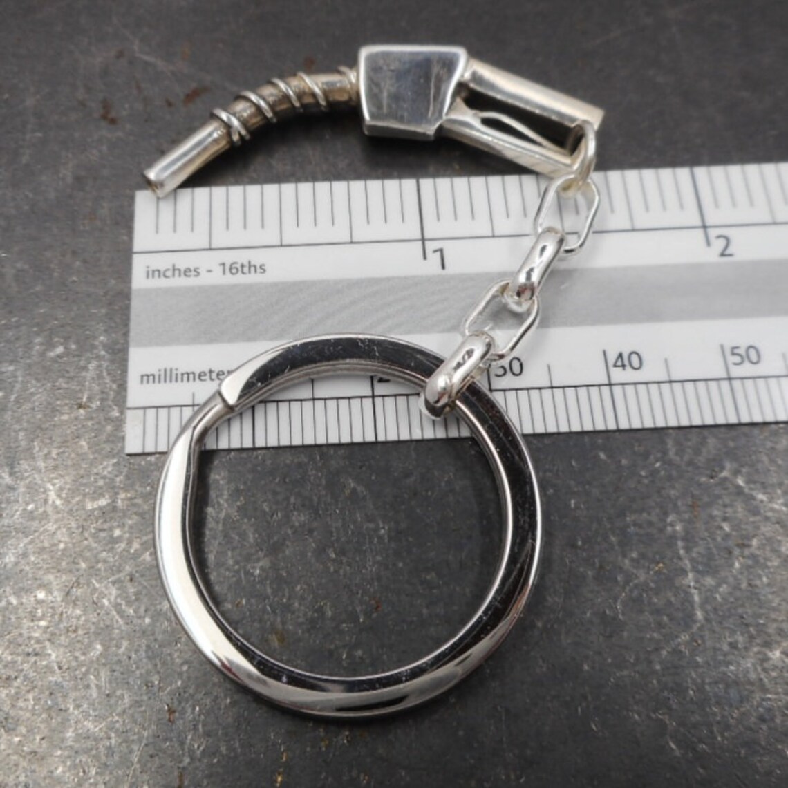 Shell Gasoline Key Ring Sterling Silver Gas Pump Keychain- New Driver Gift- Sweet 16- Gear Head ...
