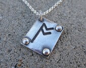 Silver Rune Necklace- Norse Viking Jewelry- Personalized Gift- Runic Pendant- Runestone- Medieval Letters- Ancient Ruin- Word Mythology