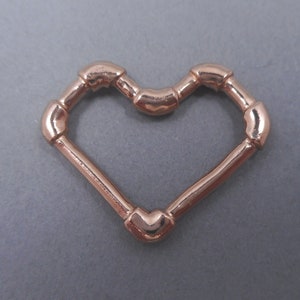 Pipe Fitting Heart Pendant in 14k Gold from Forged Mettle Jewelry