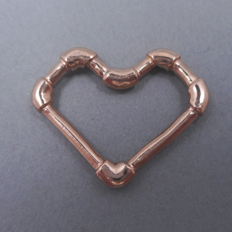 Pipe Fitting Heart Pendant in 14k Gold from Forged Mettle Jewelry