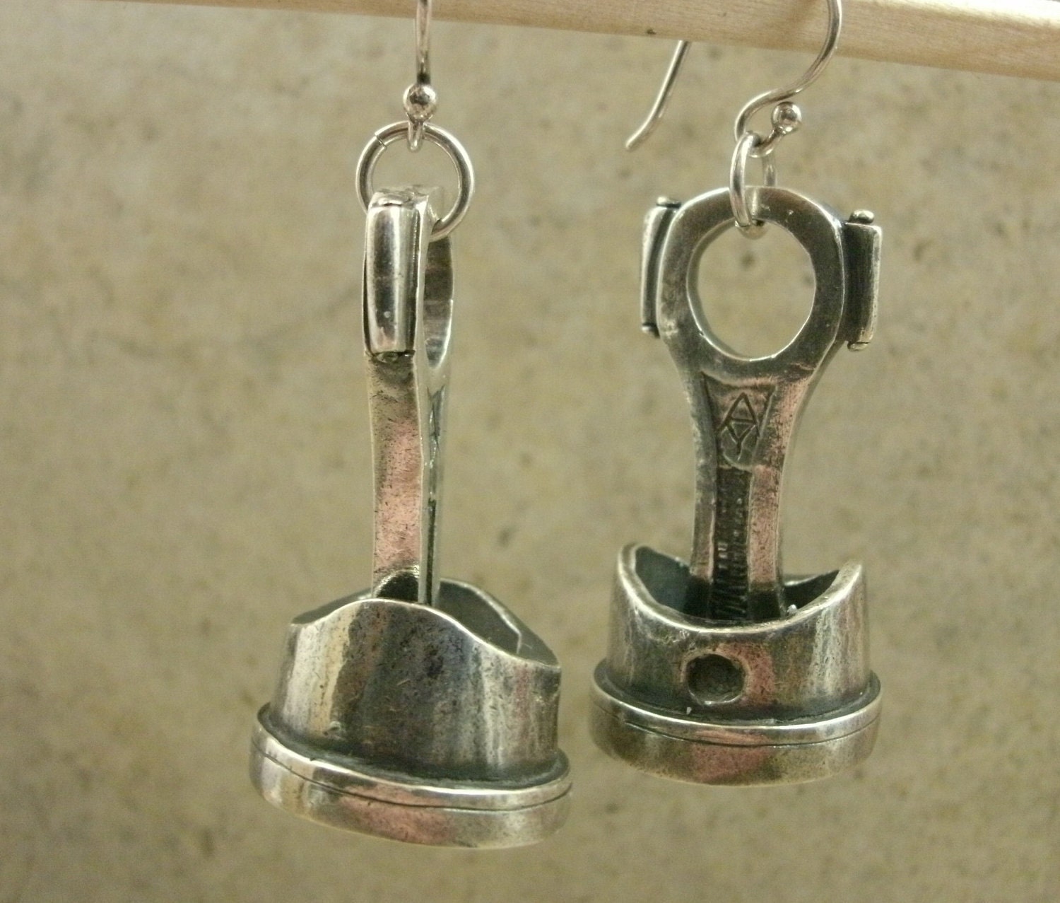 Piston Rod Earrings Fine Silver Automotive Jewelry Gearhead Etsy.de