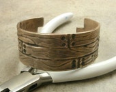 Wood Grain Bronze Cuff Bracelet- Wide Cuff Bracelet- Rustic Jewelry- Wood Cuff Bracelet- Industrial jewelry- For Him or For Her- Men Women