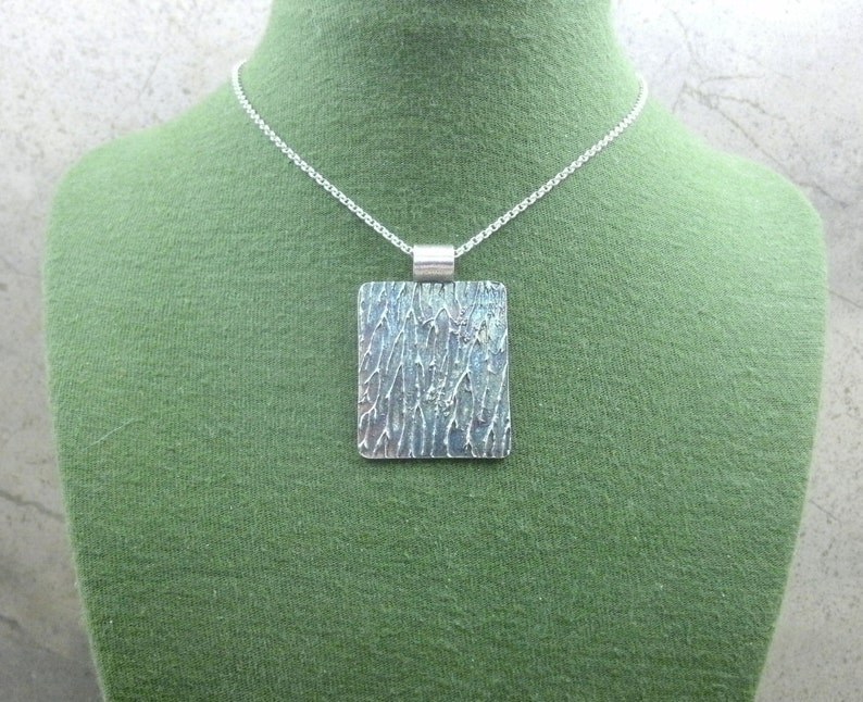 Abstract Lightning Fine Silver Pendant One of a Kind Jewelry Sci Fi Thunder Storm Blue April Shower Spring Showers Lightening Necklace image 2