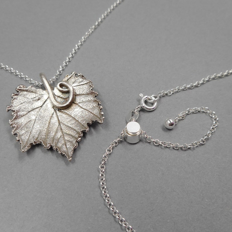 Botanical Grape Leaf Necklace Vineyard Wedding Jewelry Ecofriendly