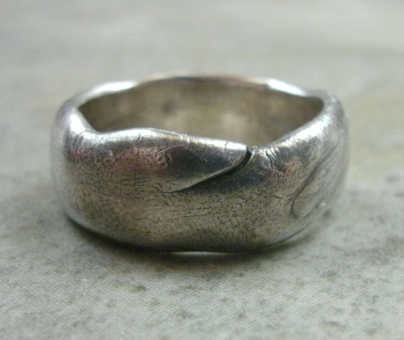 Rock Ring in Fine Silver Primitive Band Ring Stone Boulder Etsy