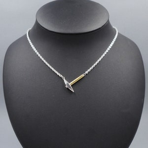 Pickaxe Necklace in Sterling Silver & 22k Gold from Forged Mettle Jewelry