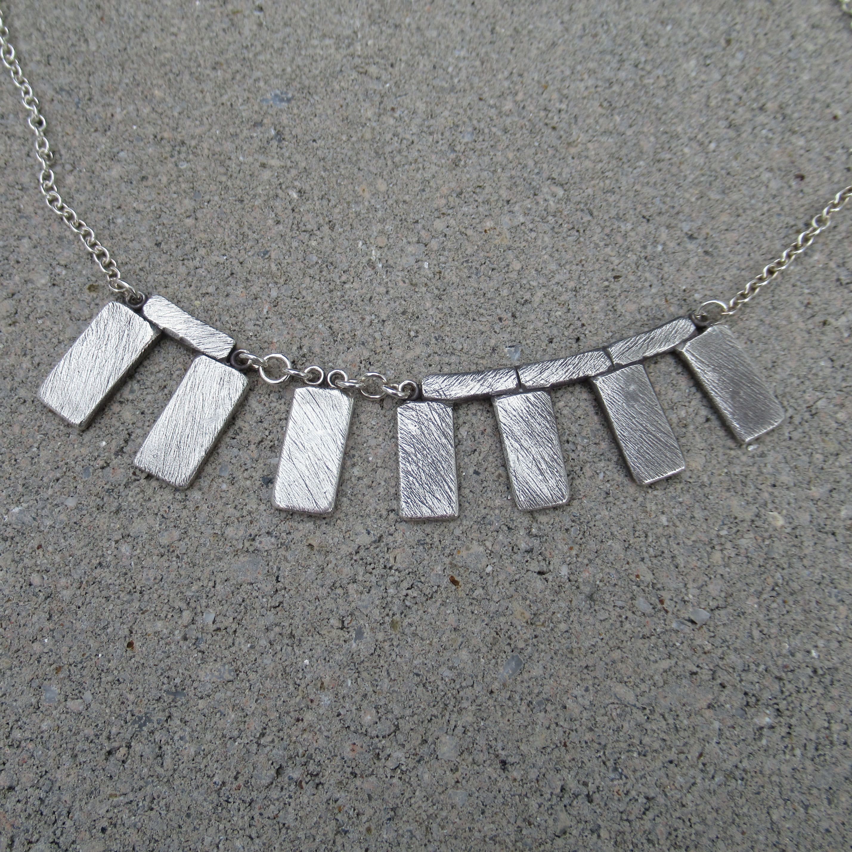 ◆STONEHENgE◆ Silver Necklace SA25B41T Stonehenge Necklace- Sterling & Fine Silver Jewelry